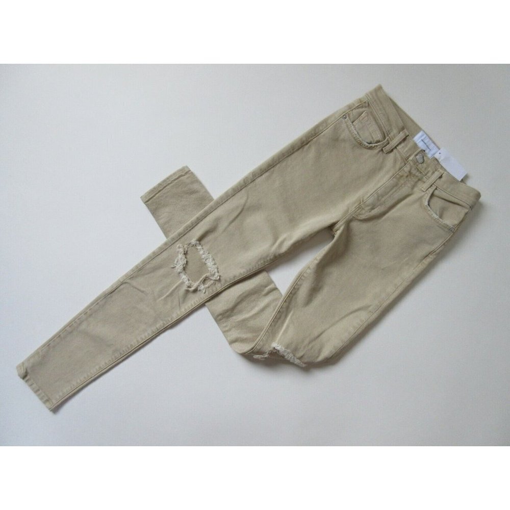 NWT Current/Elliott The Stack in Super Loved Sand Destroyed Stretch Jeans 24